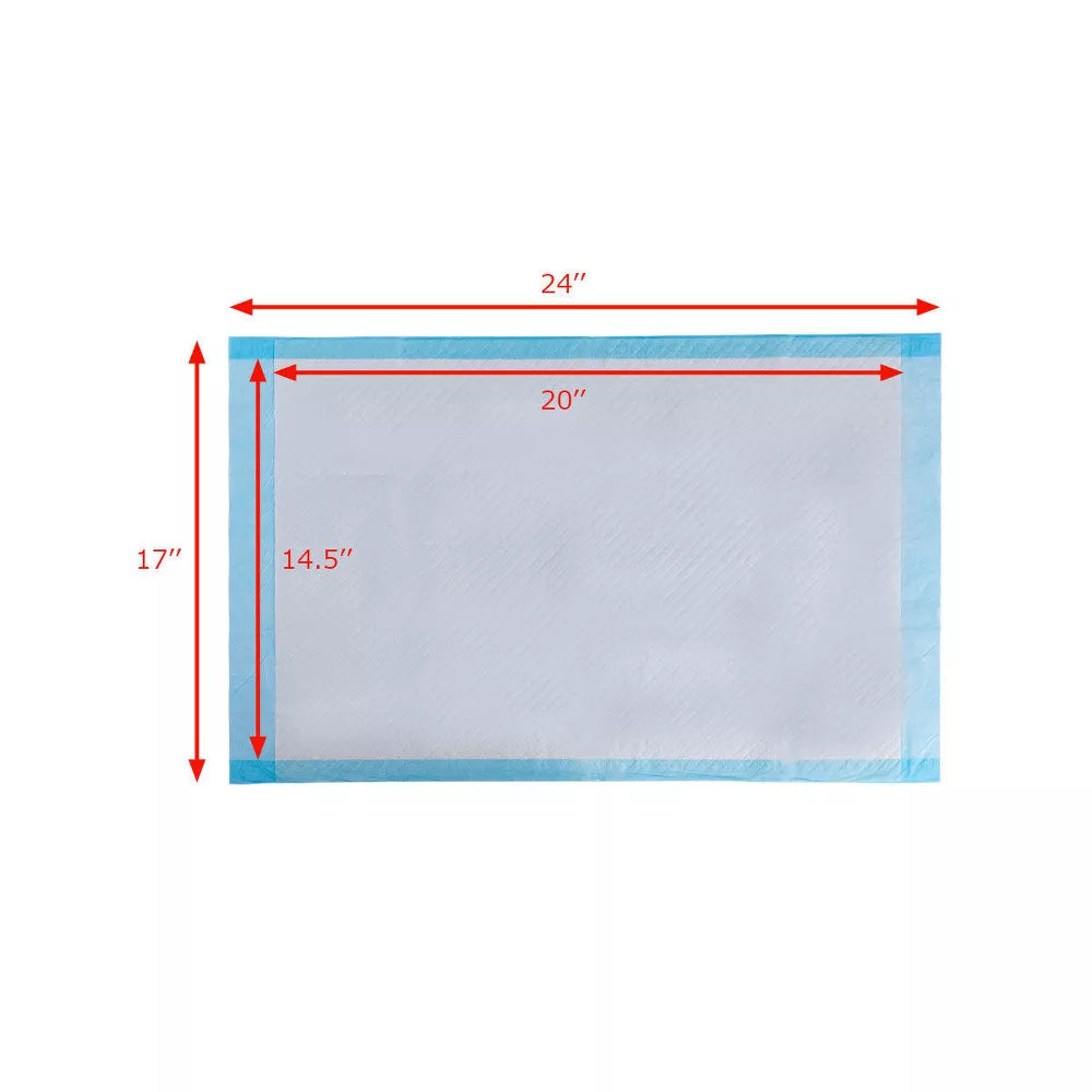 300 PCS 17'' X 24'' Puppy Pet Pads Dog Cat Wee Pee Piddle Pad Training Underpads