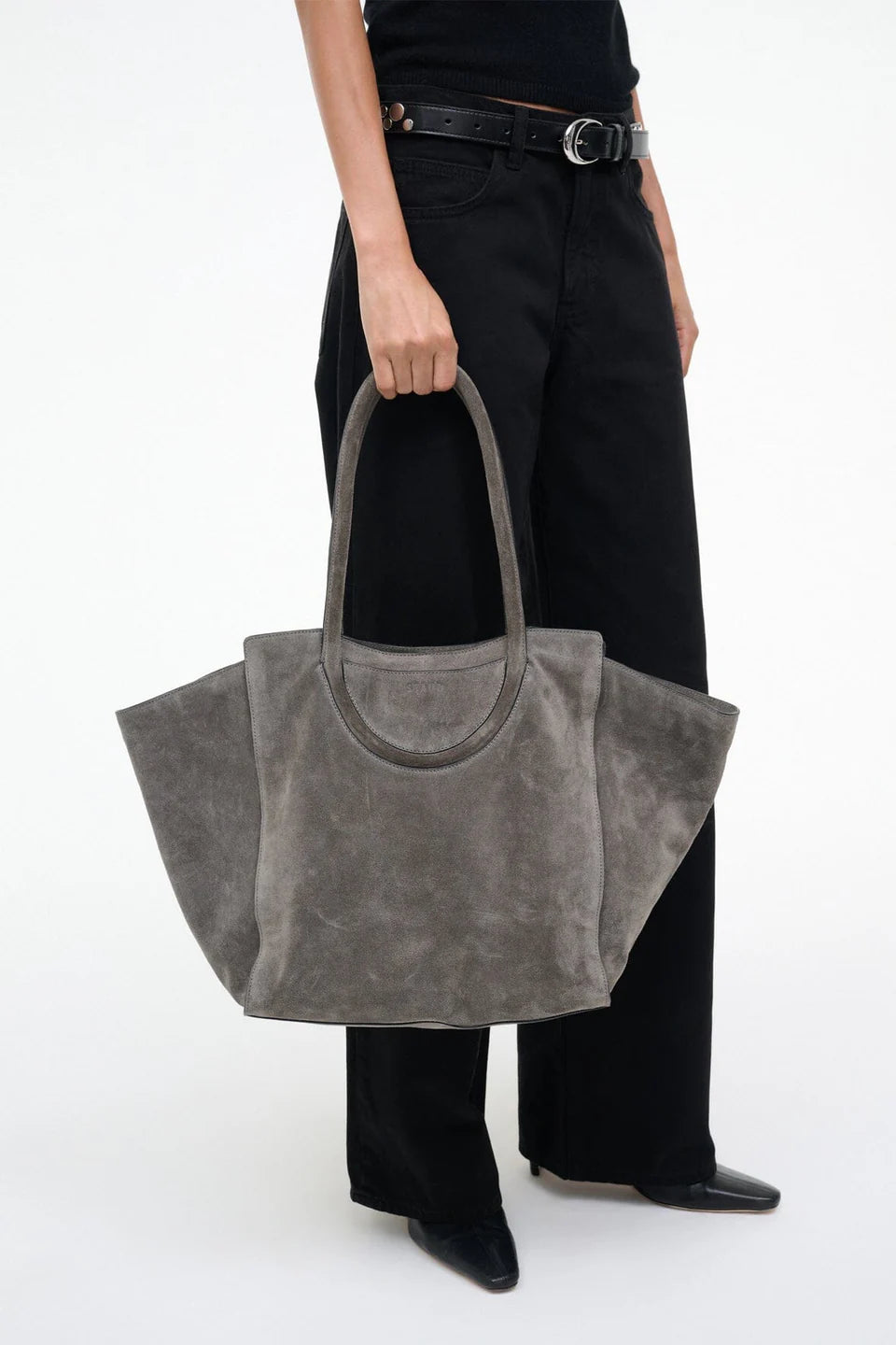 Storm Tone Wide Wing Tote Bag – Neutral Casual Daily Shoulder Bag