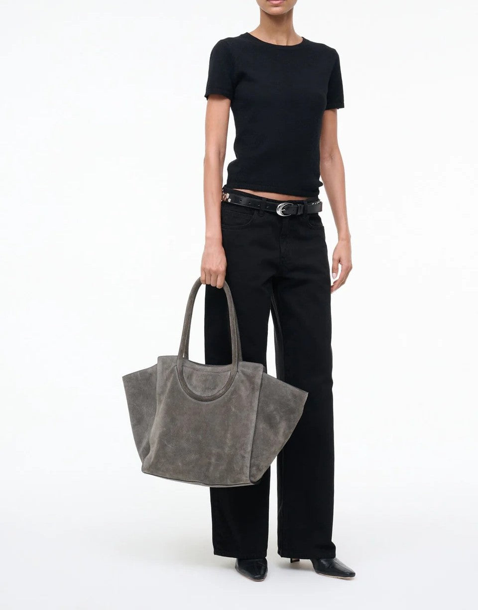 Storm Tone Wide Wing Tote Bag – Neutral Casual Daily Shoulder Bag