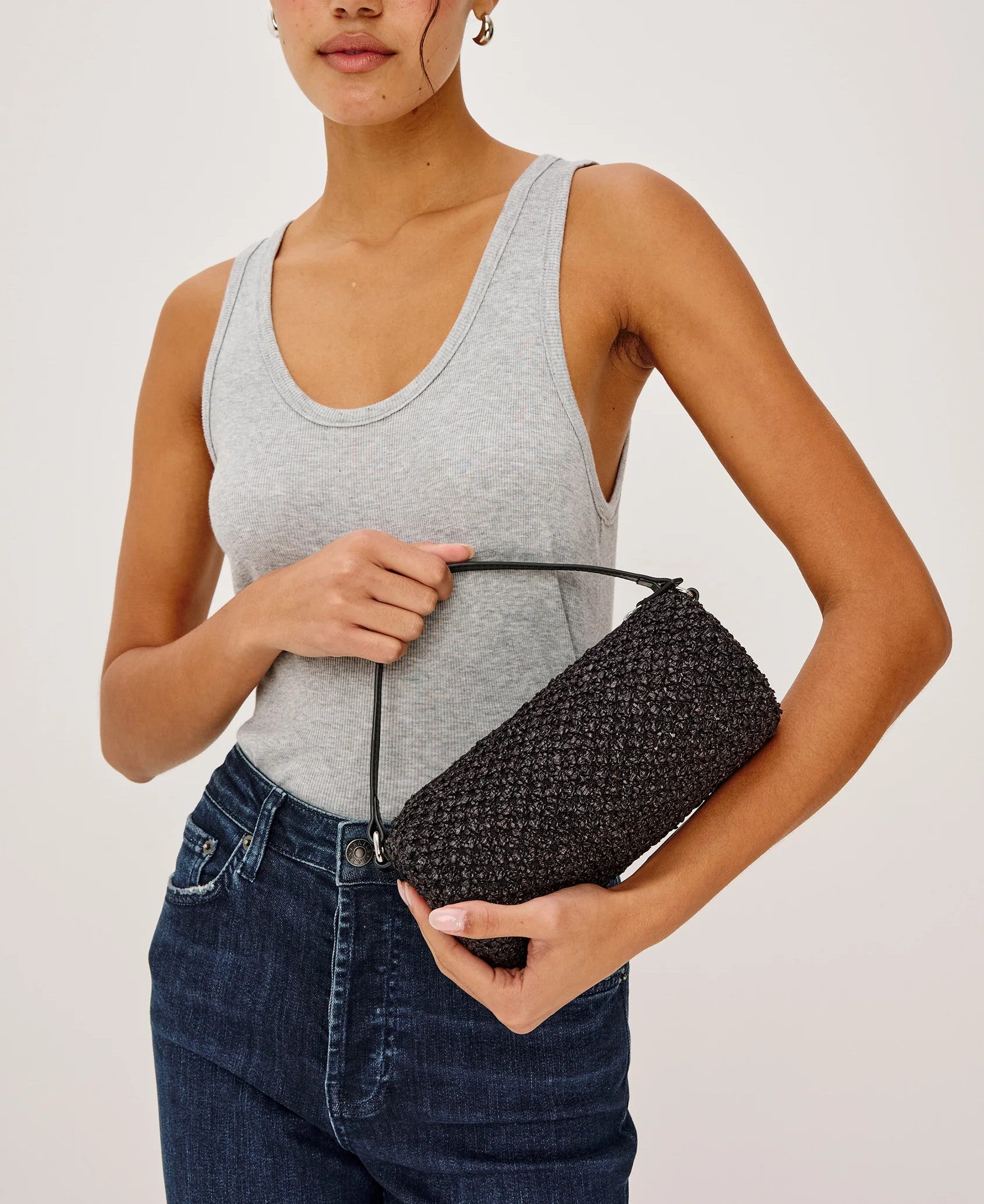 Black & Cognac Leather Strap Mini Barrel Bag - Casual Daily Matching Bag
