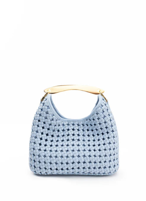 Woven Bag with Gold Metal Handle - Versatile Daily Matching Hand Bag