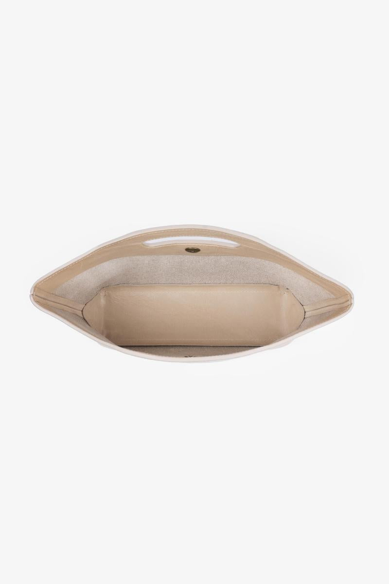 Multi-Color Leather Cut-out Handle Clutch Bag - Elegant Daily Hand Bag