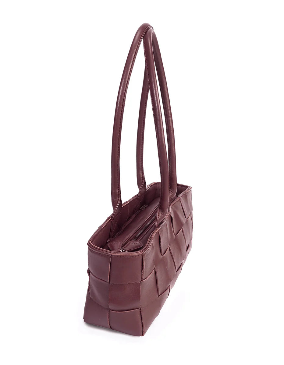 Woven Leather Baguette Bag - Chic Daily Shoulder Bag